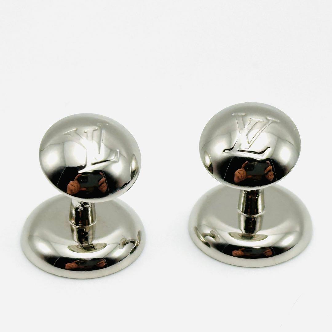 LOUIS VUITTON カフス　M61971 シルバー　ロゴ　　ラウンド