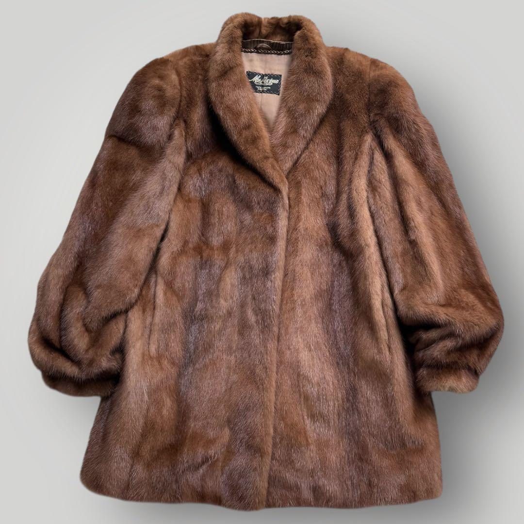 本毛皮☆デミバフミンク サガミンク ファーコート なめし柔らか◎ 毛艶◎ 15号