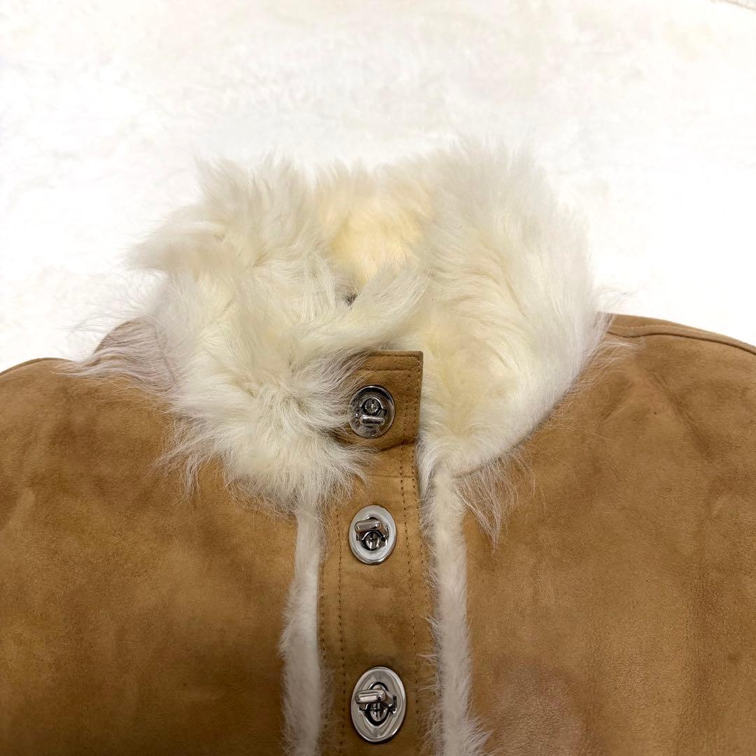 美品 COACH コーチ ポンチョ ムートン ファー ターンロック M アウター