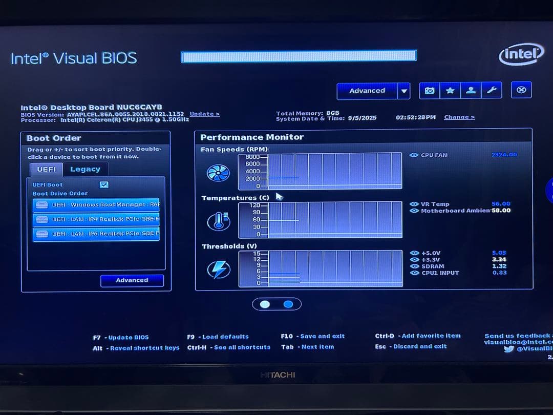 Windows11ミニPC Intel NUC NUC6CAYB ミニキーボード