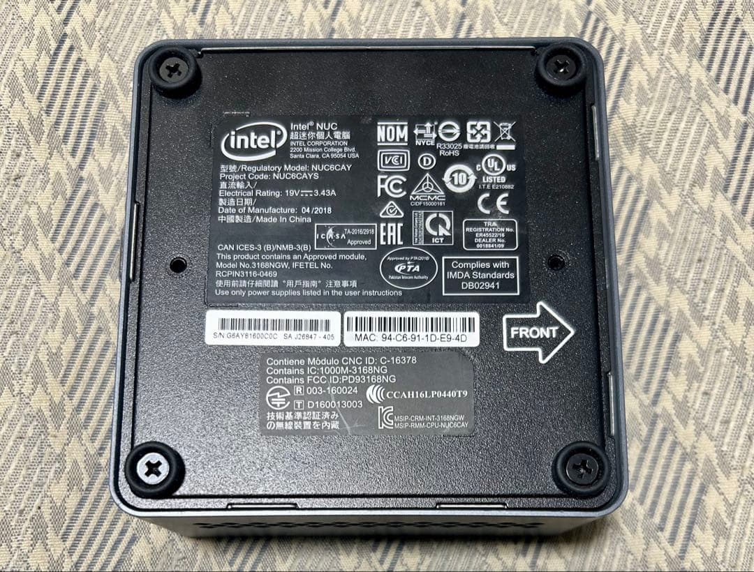 Windows11ミニPC Intel NUC NUC6CAYB ミニキーボード