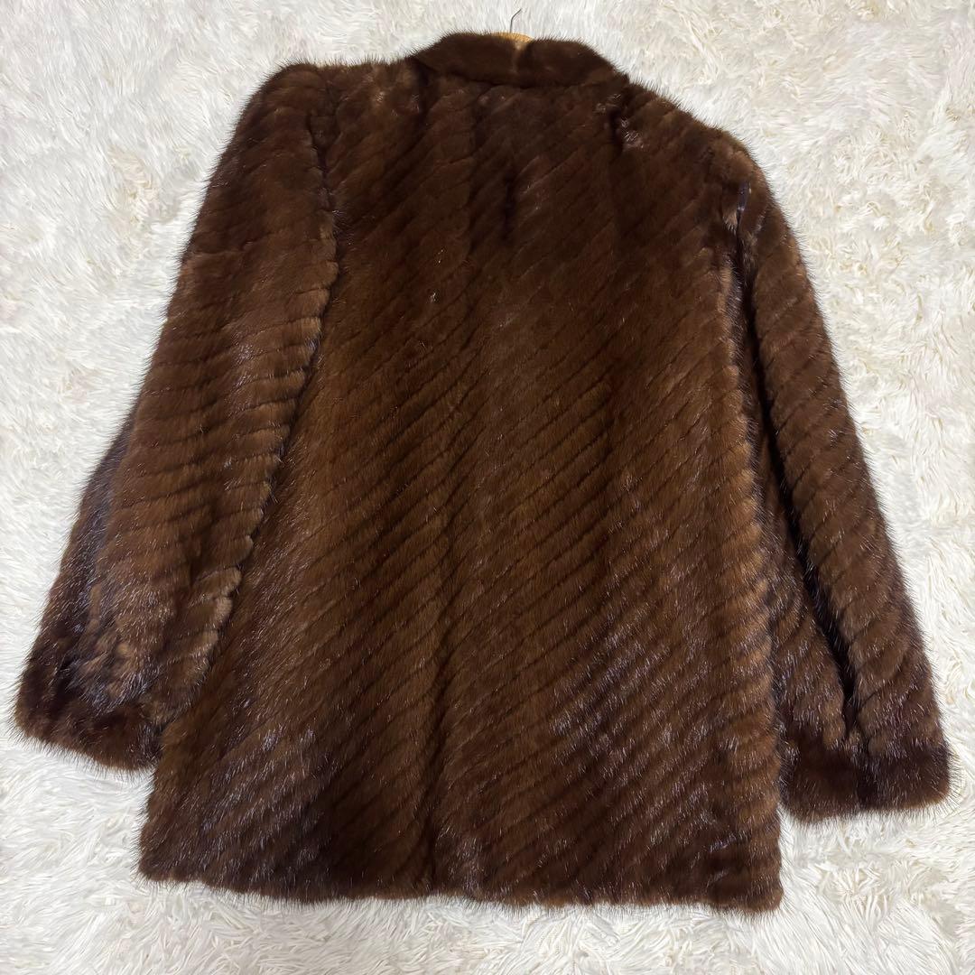 エンバ　ミンク　ファーコート　ダークブラウン　11号