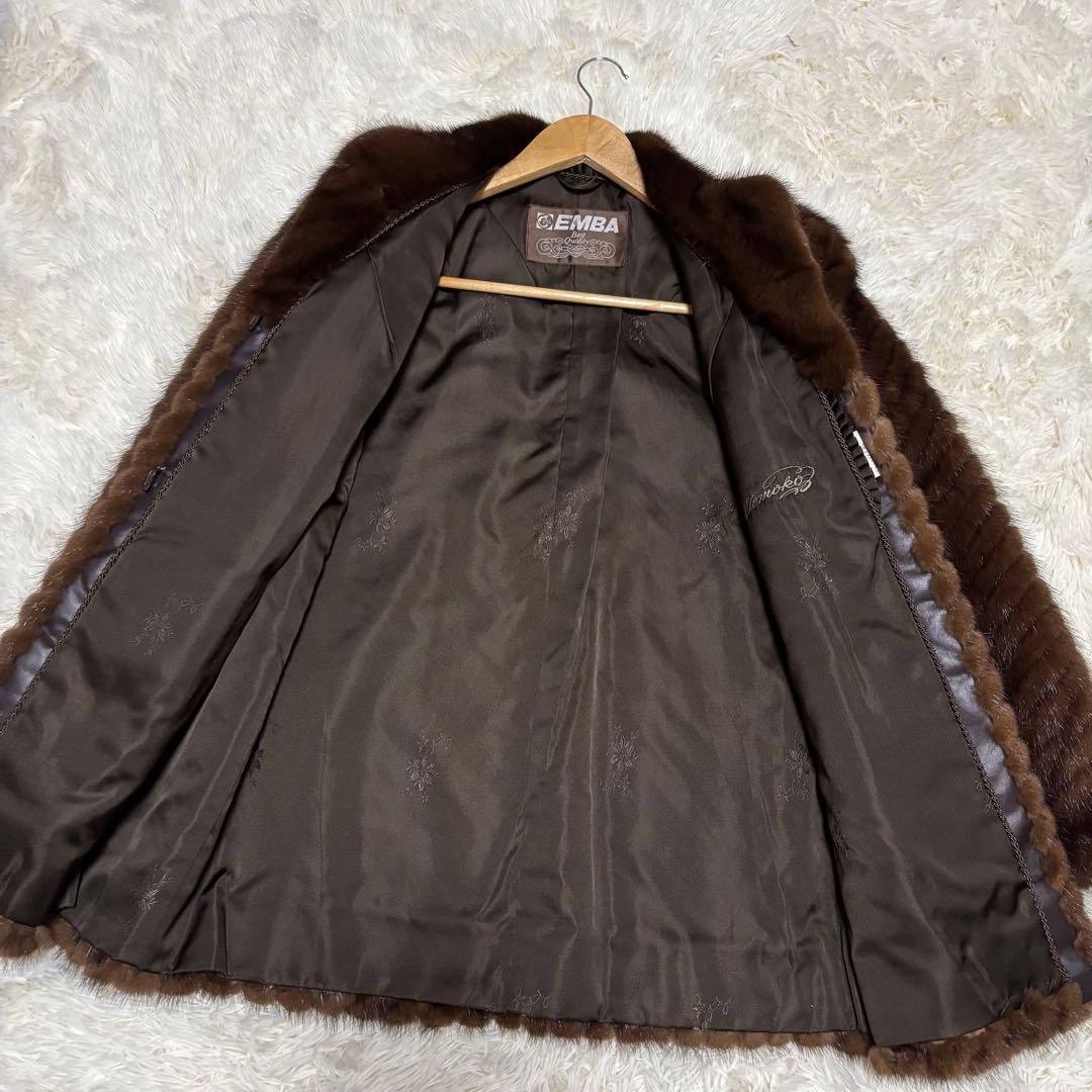 エンバ　ミンク　ファーコート　ダークブラウン　11号