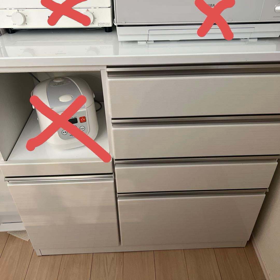 服部家具　メリッサ100 ホワイト 食器棚　キッチンボード　美品