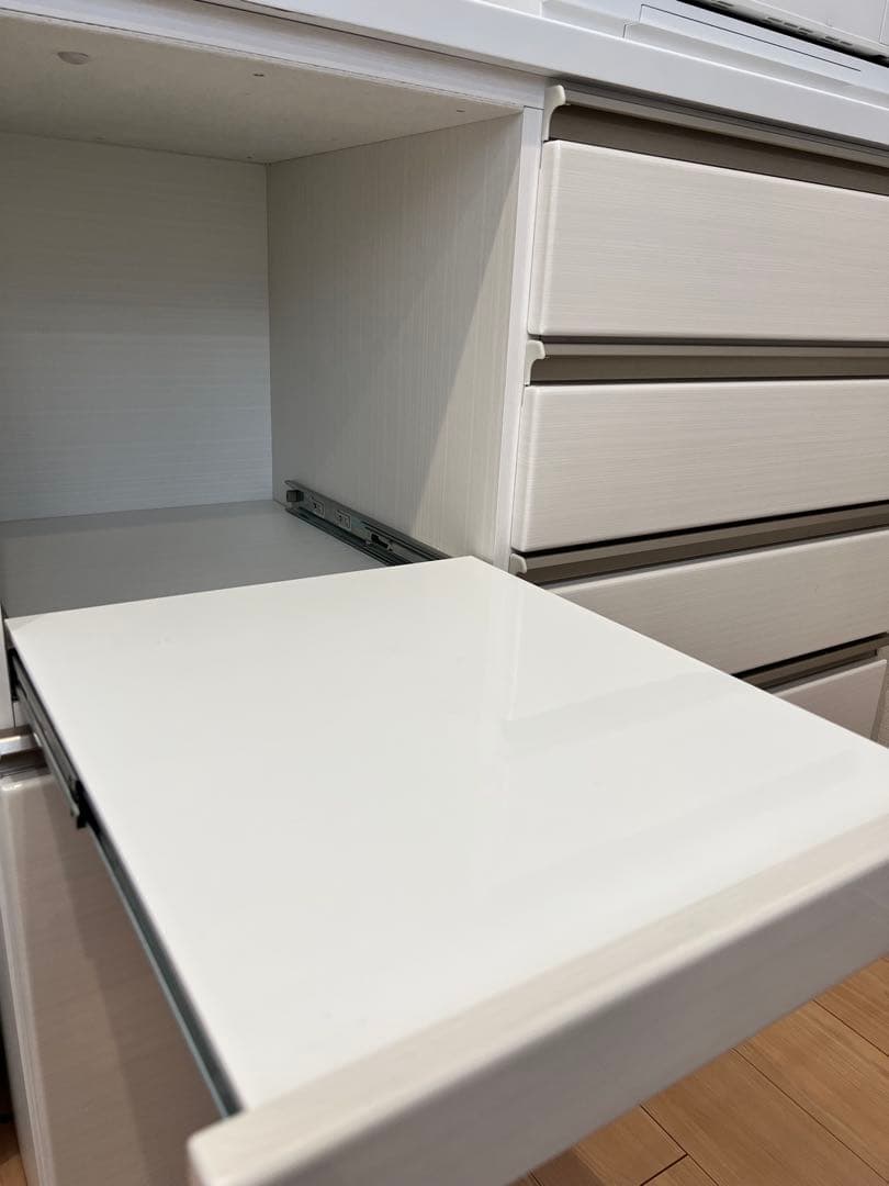 服部家具　メリッサ100 ホワイト 食器棚　キッチンボード　美品