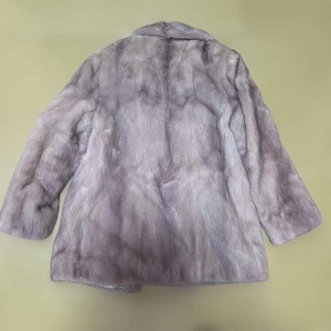 グレージュ ミンク 人気 9号 サファイアミンク リアルファー 高級 コート