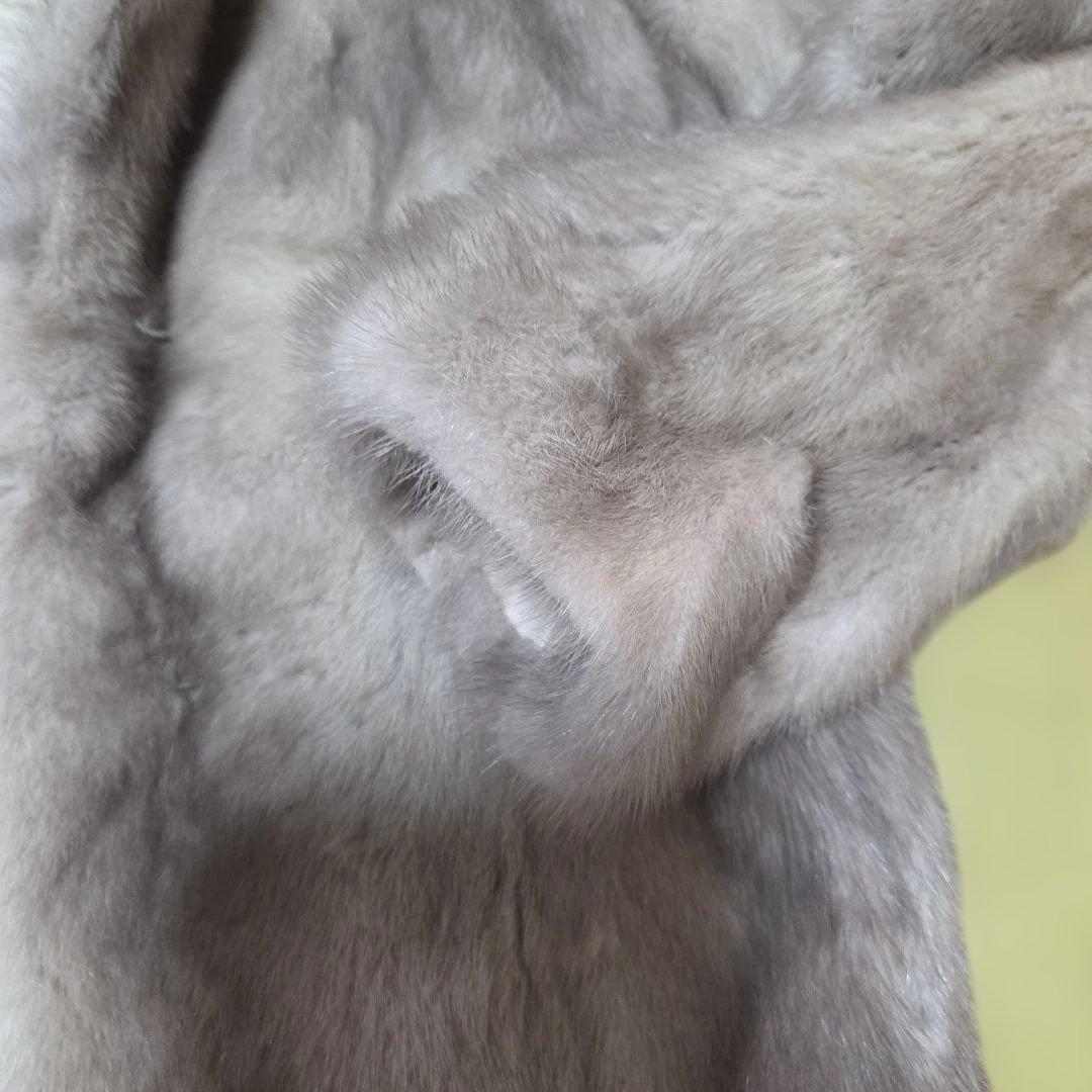 グレージュ ミンク 人気 9号 サファイアミンク リアルファー 高級 コート