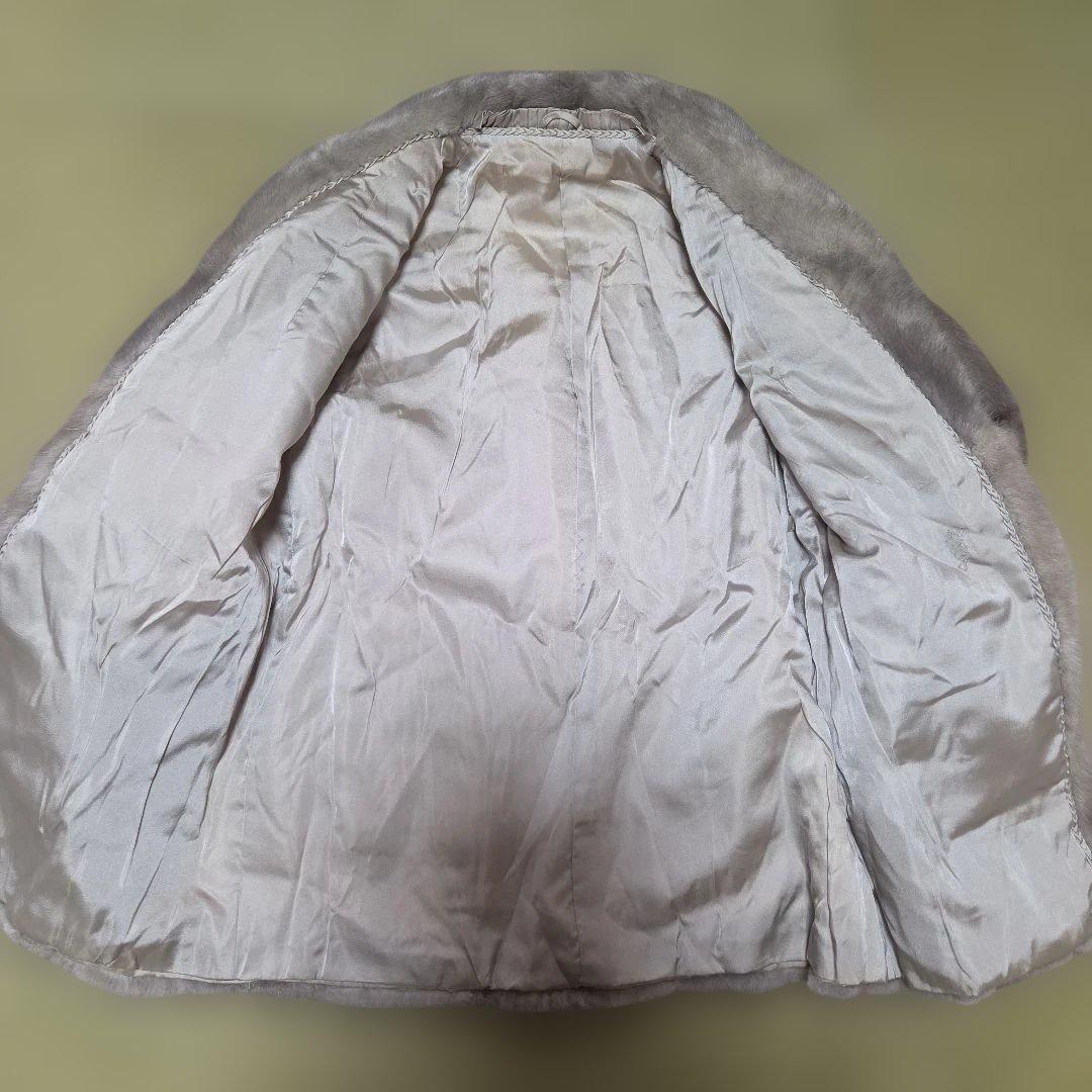 グレージュ ミンク 人気 9号 サファイアミンク リアルファー 高級 コート