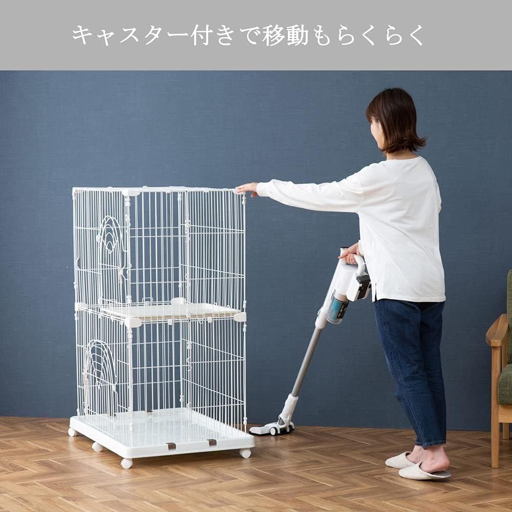 アイリス オリジナルペットケージ 2段 ホワイト 猫2段ホワイト PEC-902