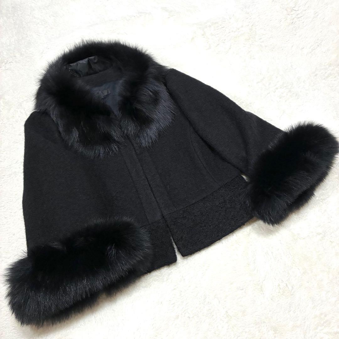 まりん TO BE CHIC フォックスファー付 ショートコート ボレロ