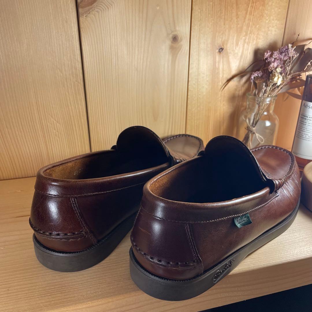パラブーツ デッキシューズ 茶 6 1/2 ParaBoot メンズ 革靴