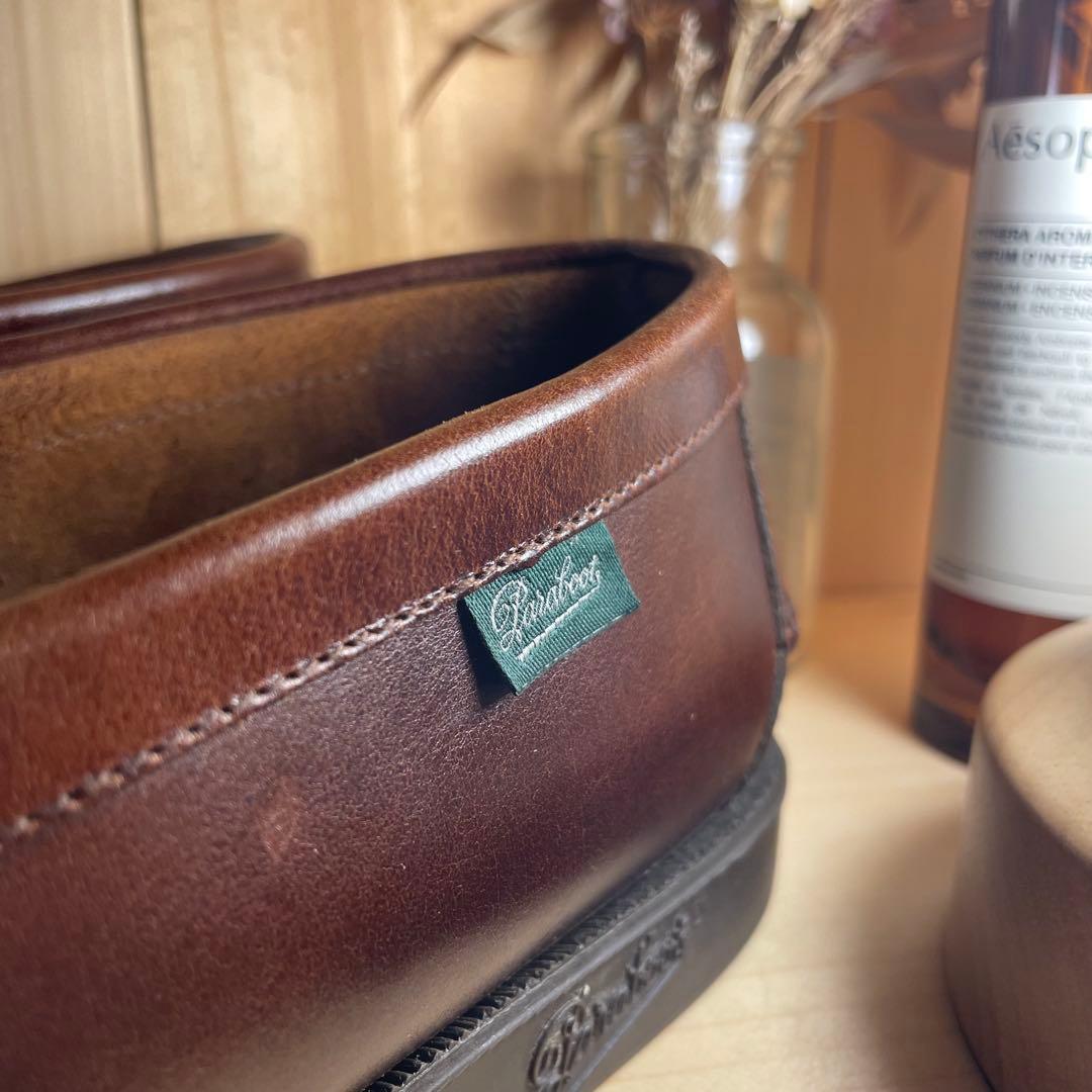 パラブーツ デッキシューズ 茶 6 1/2 ParaBoot メンズ 革靴