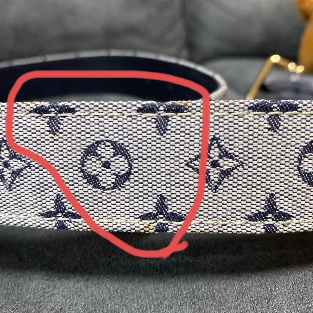 Louis Vuitton モノグラムミニ青ブルー グレー ネイビー ベルト