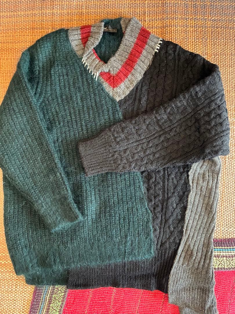 【名作】kolor クレイジーパターン パッチワークニット サイズ3