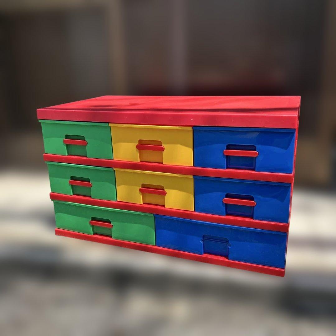 【レトロポップ】カラフルカラー収納ボックス　たチェスト おもちゃ箱　アンティーク