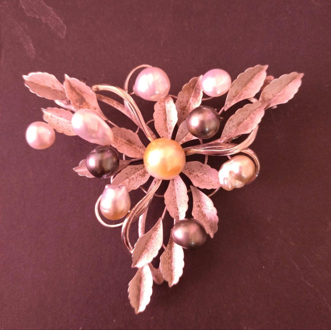 南洋真珠 SILVER ブローチ兼ペンダントトップ