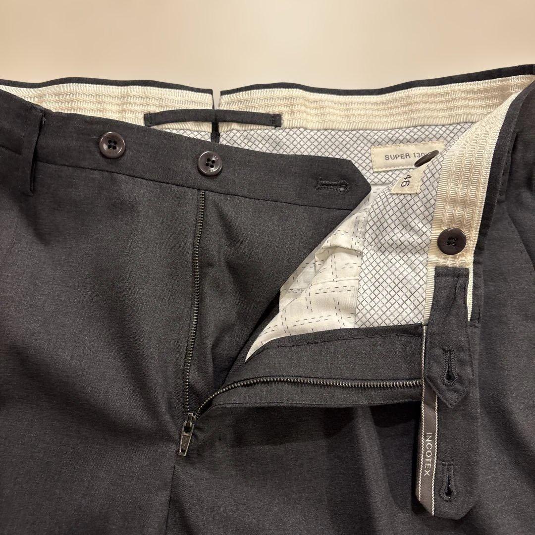 【未使用】INCOTEXグレー 46 スーパー130’s ウール