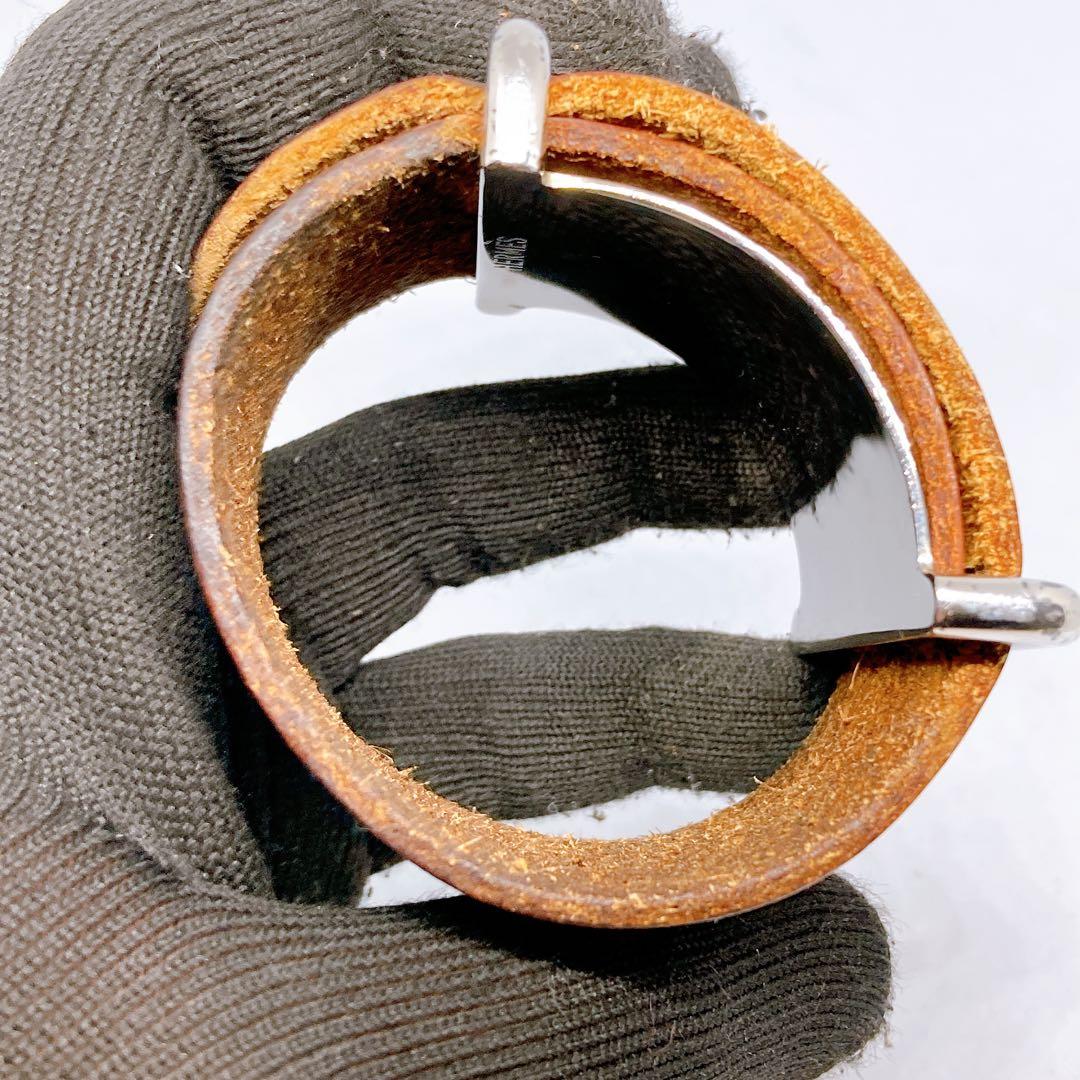 397 エルメス　エトリヴィエール　レザー　ブラウン　バングル　ブレスレットアピ
