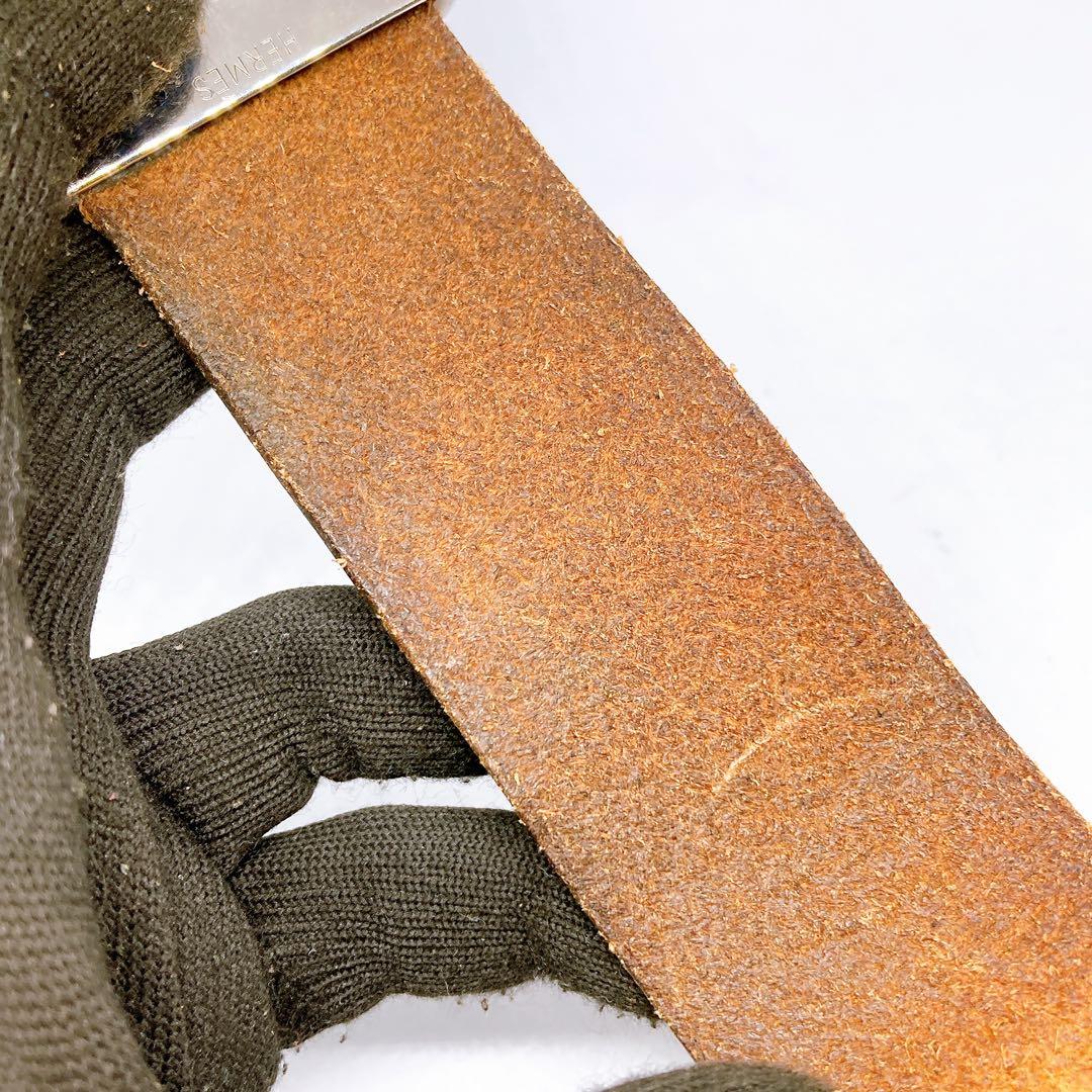 397 エルメス　エトリヴィエール　レザー　ブラウン　バングル　ブレスレットアピ