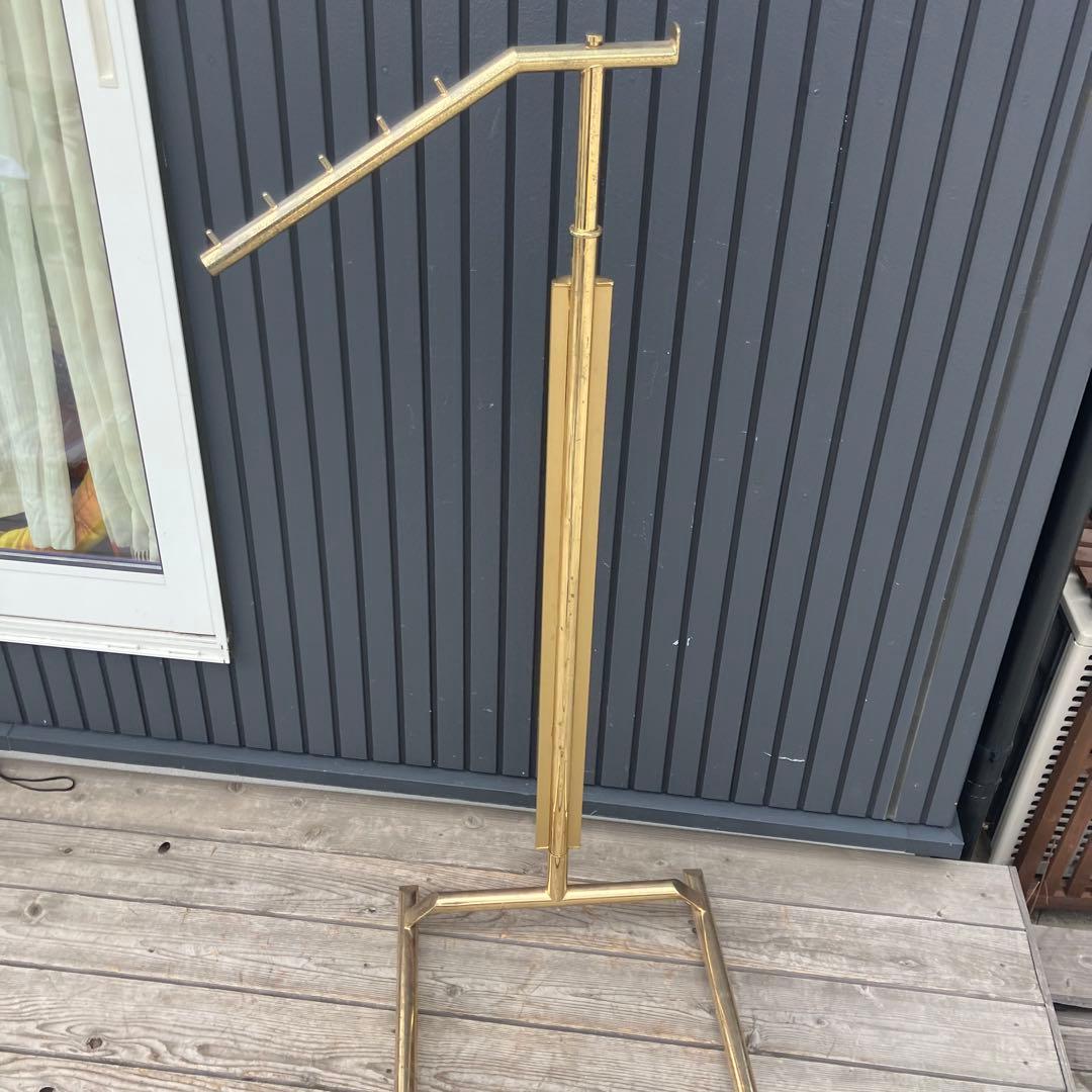 北欧レトロ アイアンフレーム 斜めがけポールハンガー ハンガーラック ゴールド