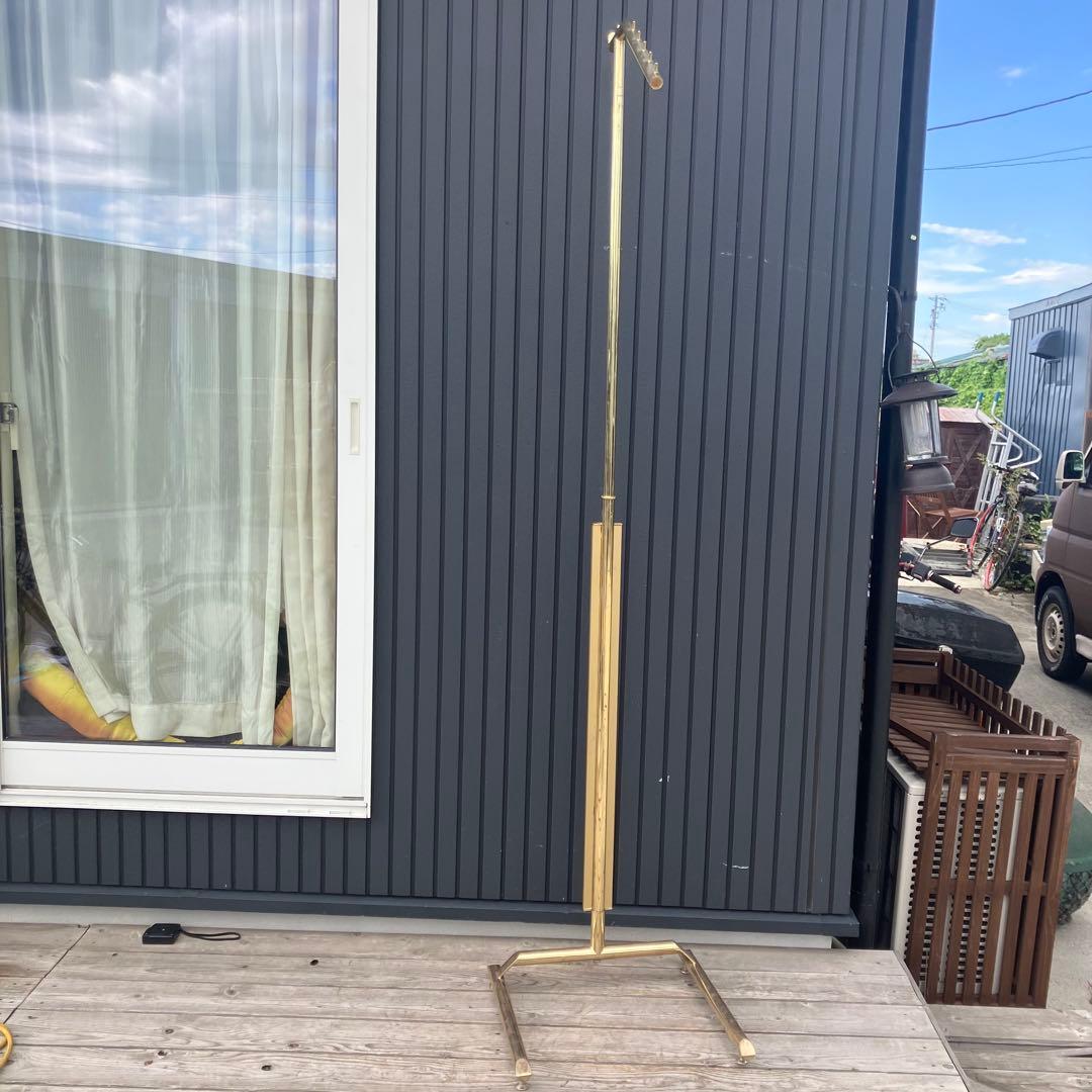 北欧レトロ アイアンフレーム 斜めがけポールハンガー ハンガーラック ゴールド