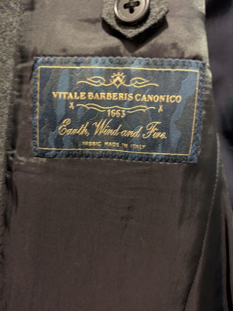 【美品】CANONICO　グレー フランネルスーツ170cm 6Drop 80