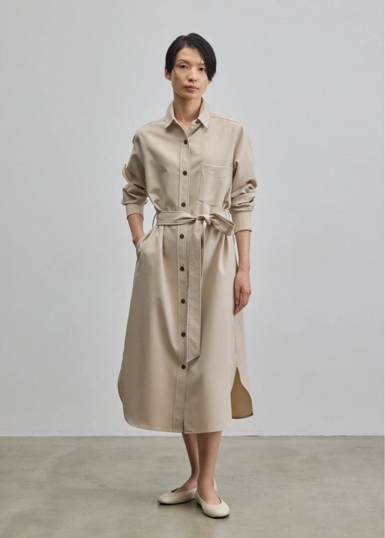 SOEJU ソフトオックスシャツワンピース　XS ベージュ