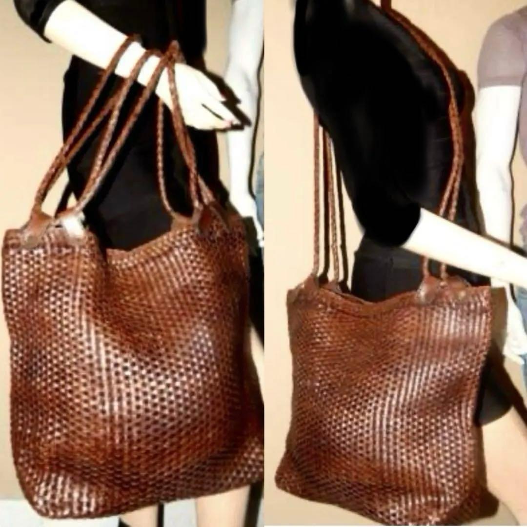 5万→THE J. PETERMAN CO. ■本革イントレチャート バッグ■茶