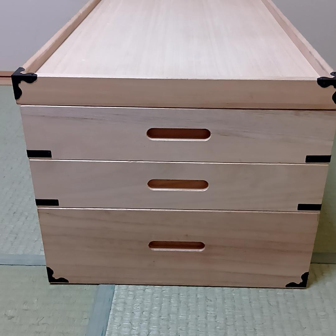 桐箱 衣装箱 蓋つき 衣装ケース 桐ケース 3段 着物