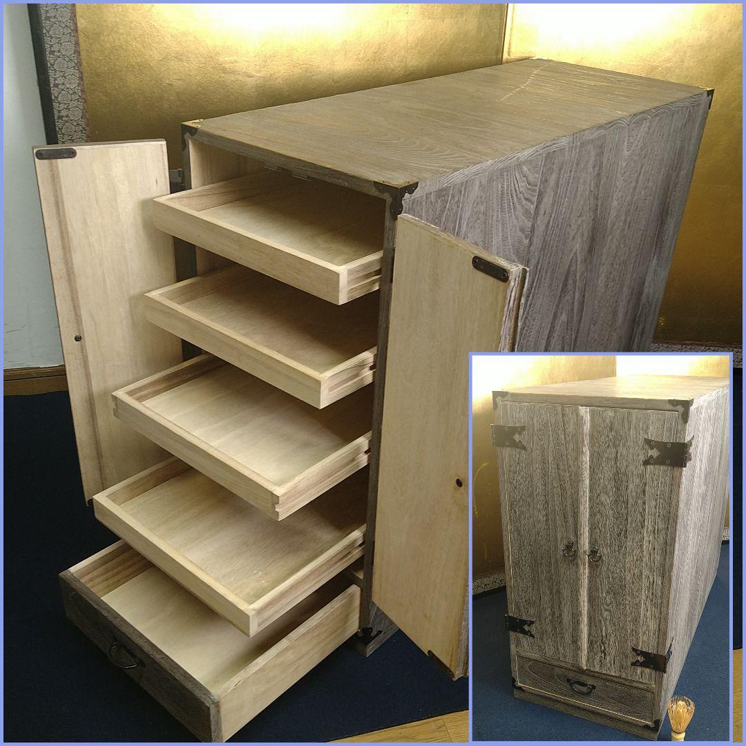 AC36 掛軸箪笥 総桐無垢 軸箱12本 掛軸収納 掛軸長物 収納BOX 使用書