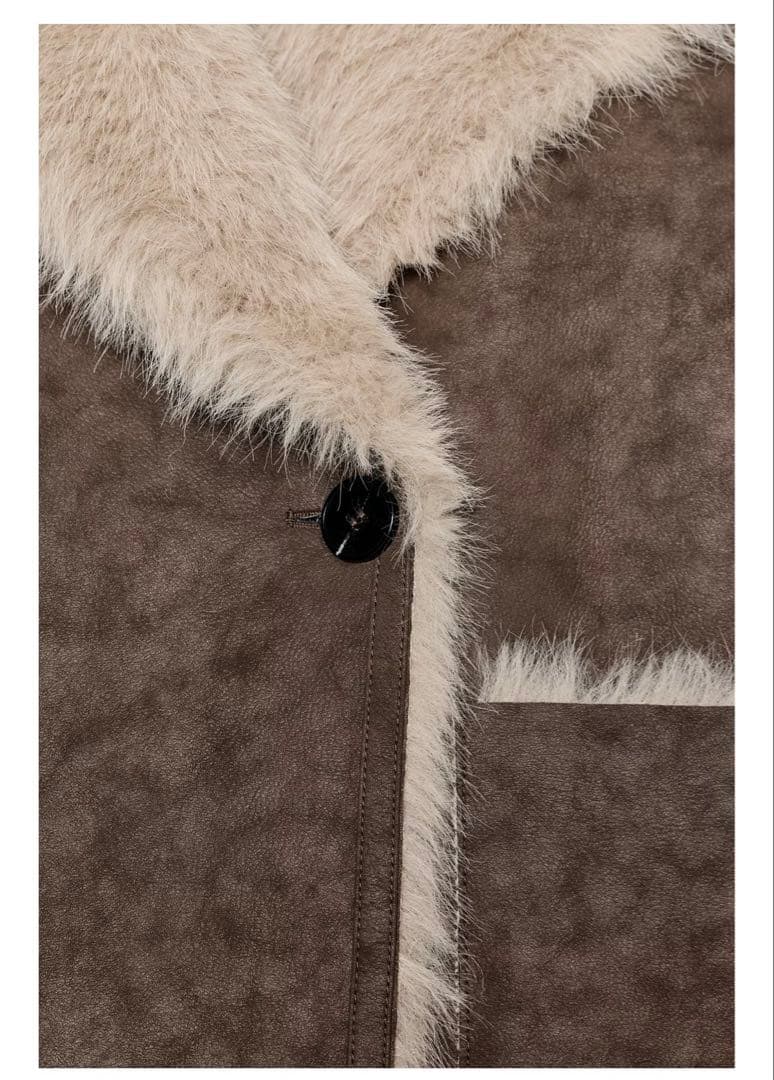 ZARA リバーシブル ダブルフェイスフェイクファーコート　L