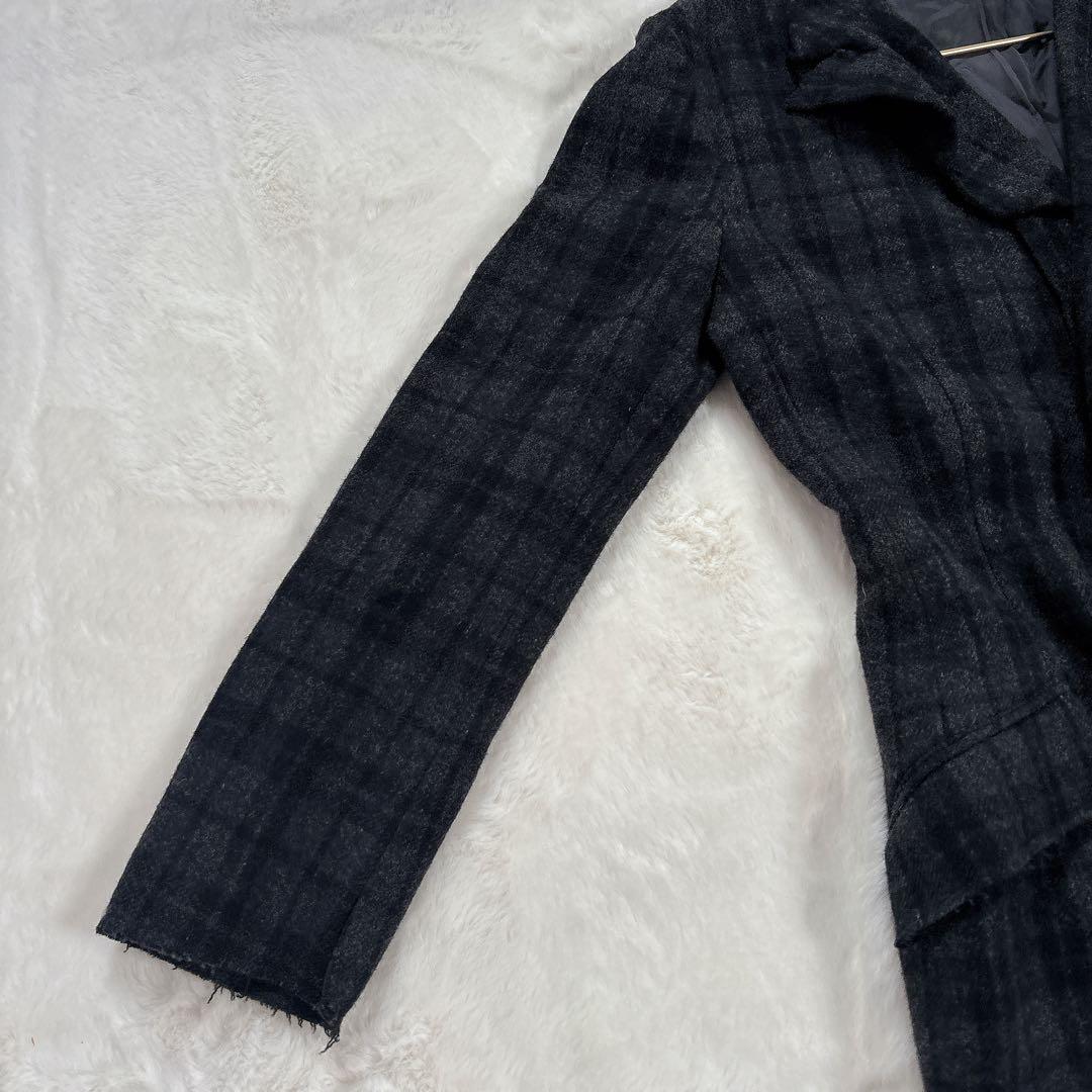 ヨウジヤマモト プリュスノアール ウール ヘム ジャケット サイズ 2 チェック