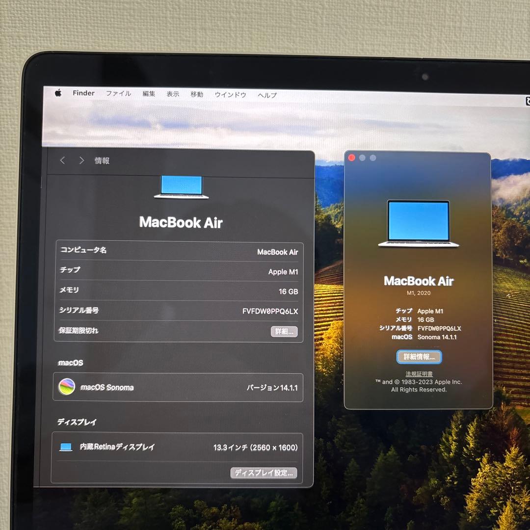 【美品】M1 MacBook Air / メモリ16G / ストレージ1T