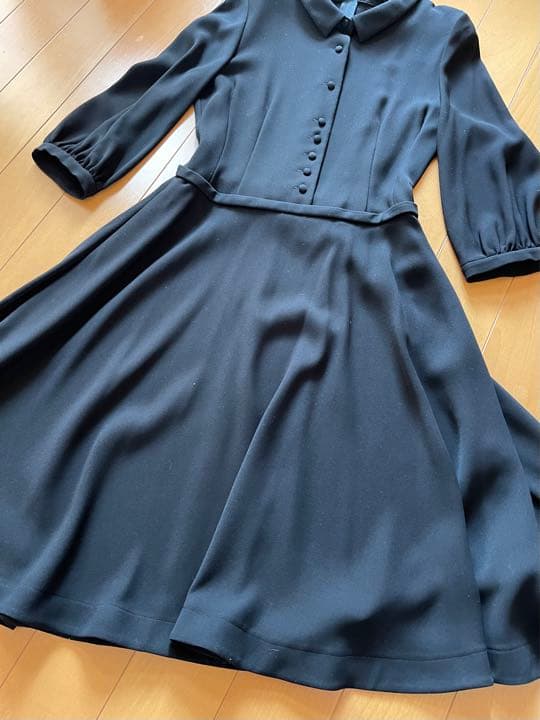 フォクシー　ブラックワンピース　袖付　40 卒業式　入学式