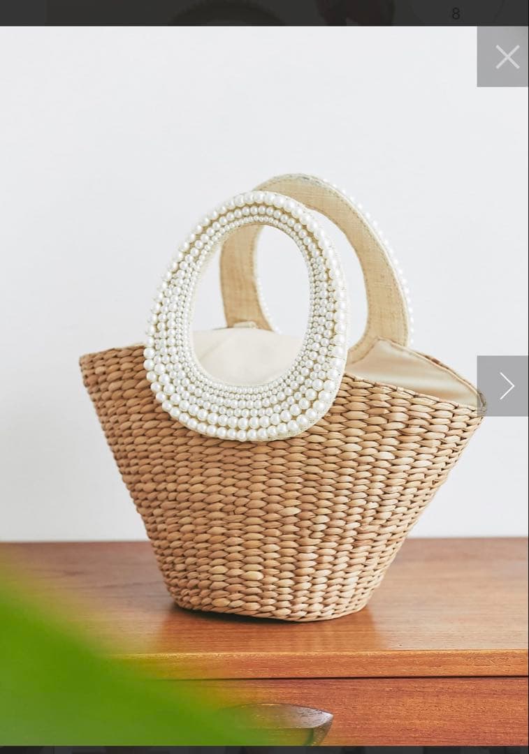 La boutique BonBon♡パールハンドルバスケットS チェーン付