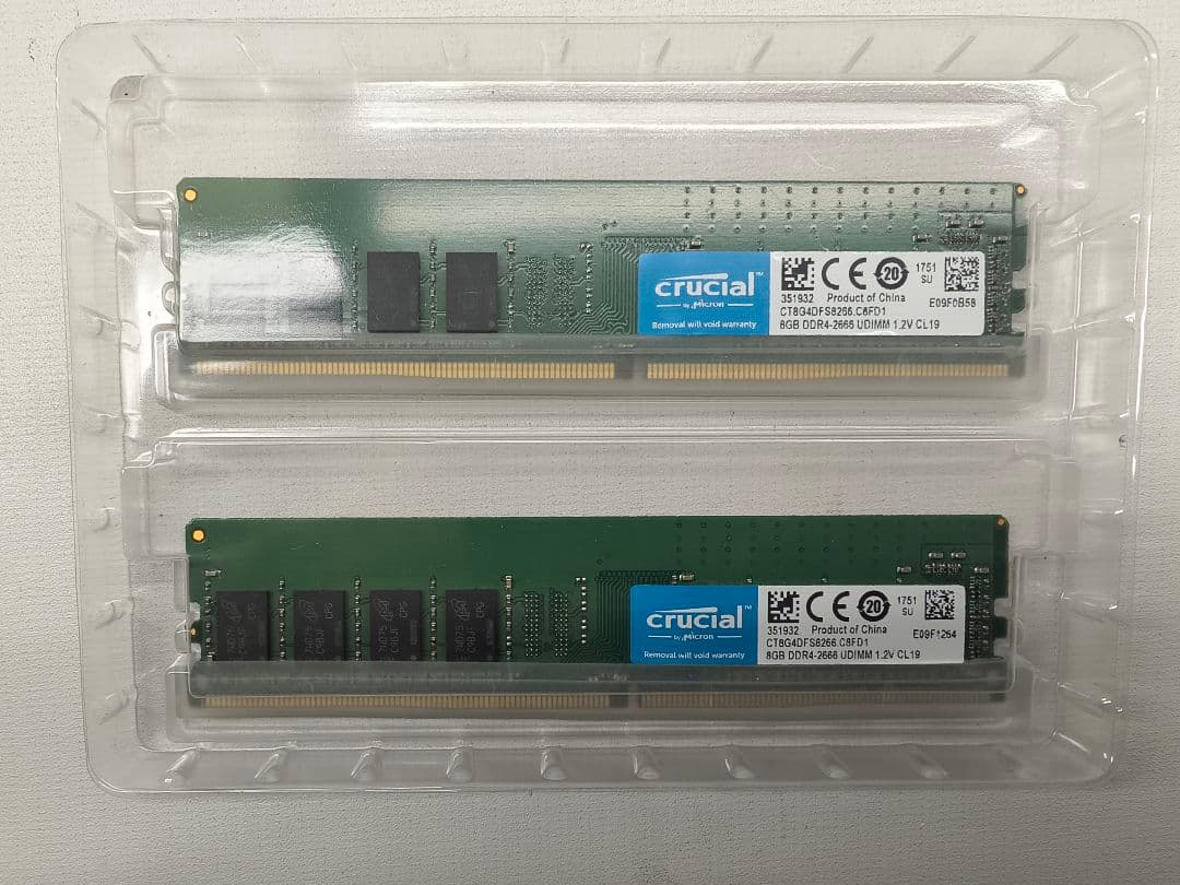 crucial DDR4-2666 UDIMM CL19 8GB×2 16GB
