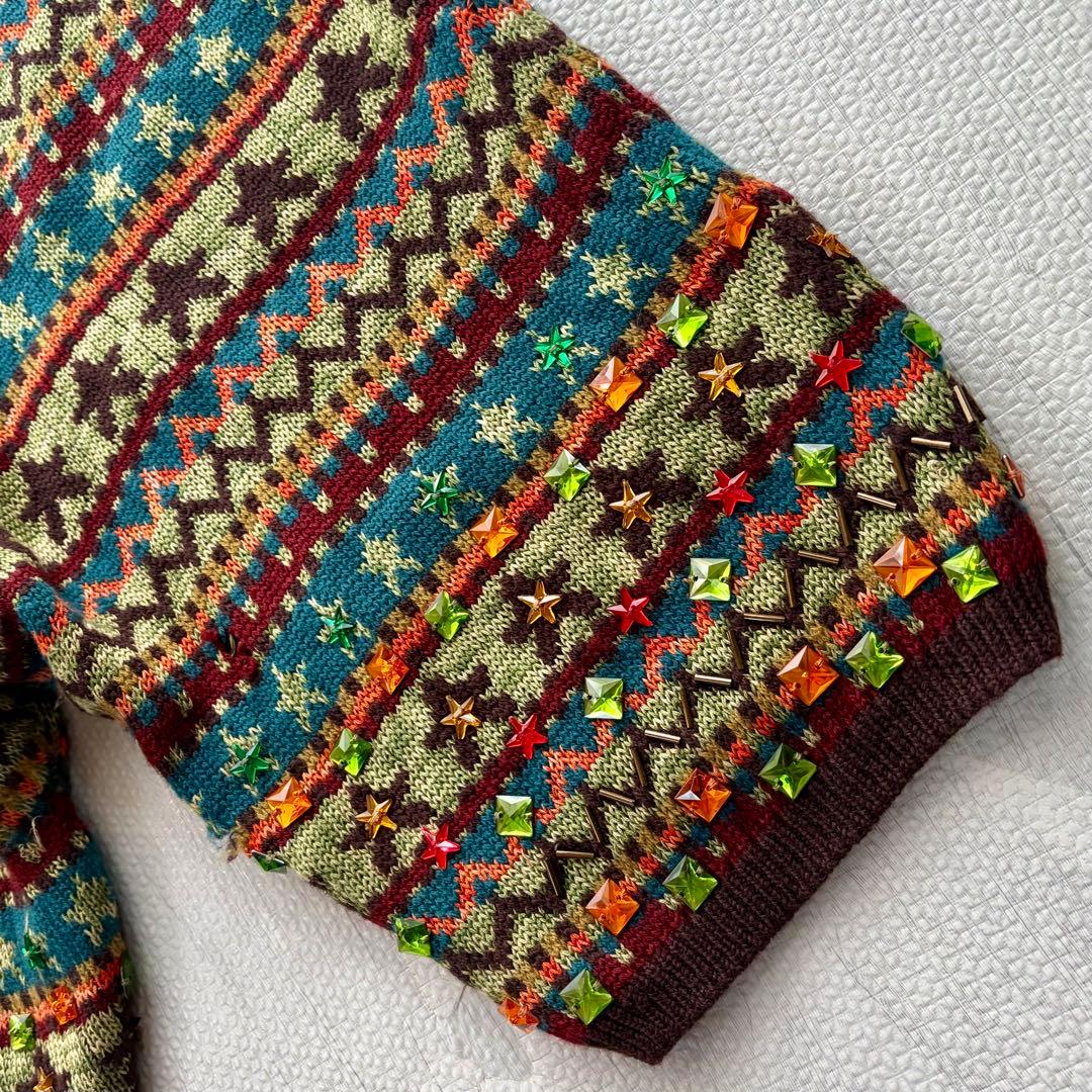 Jean Paul Gaultier サルエルパンツ 総柄 マルチ スタッズ