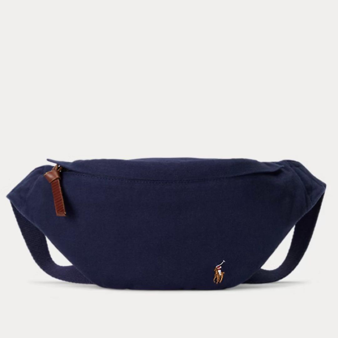 Polo Ralph lauren キャンバスウエストポーチ　ネイビー