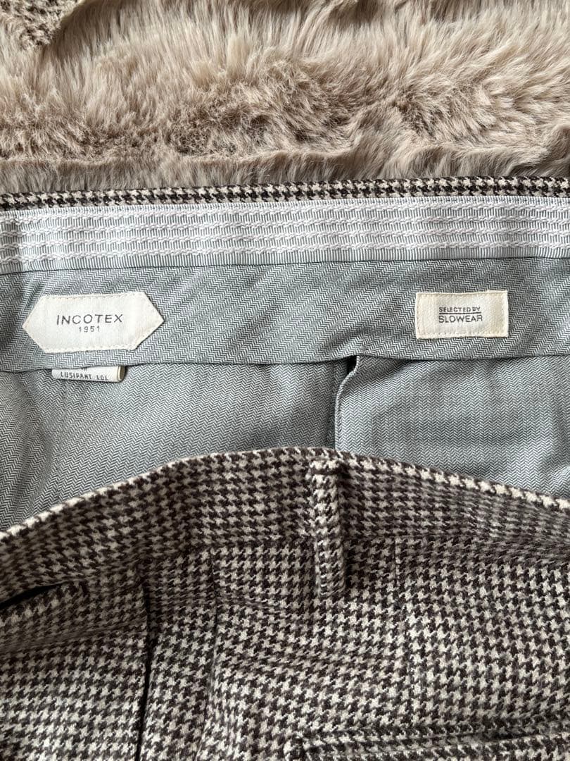 INCOTEX SLOWEAR チェック柄 スラックス サイズ46