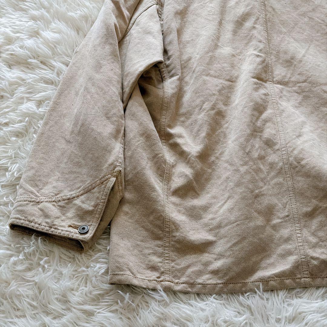 AUBERGE リネン混 カバーオール ワークジャケット 42サイズ ベージュ