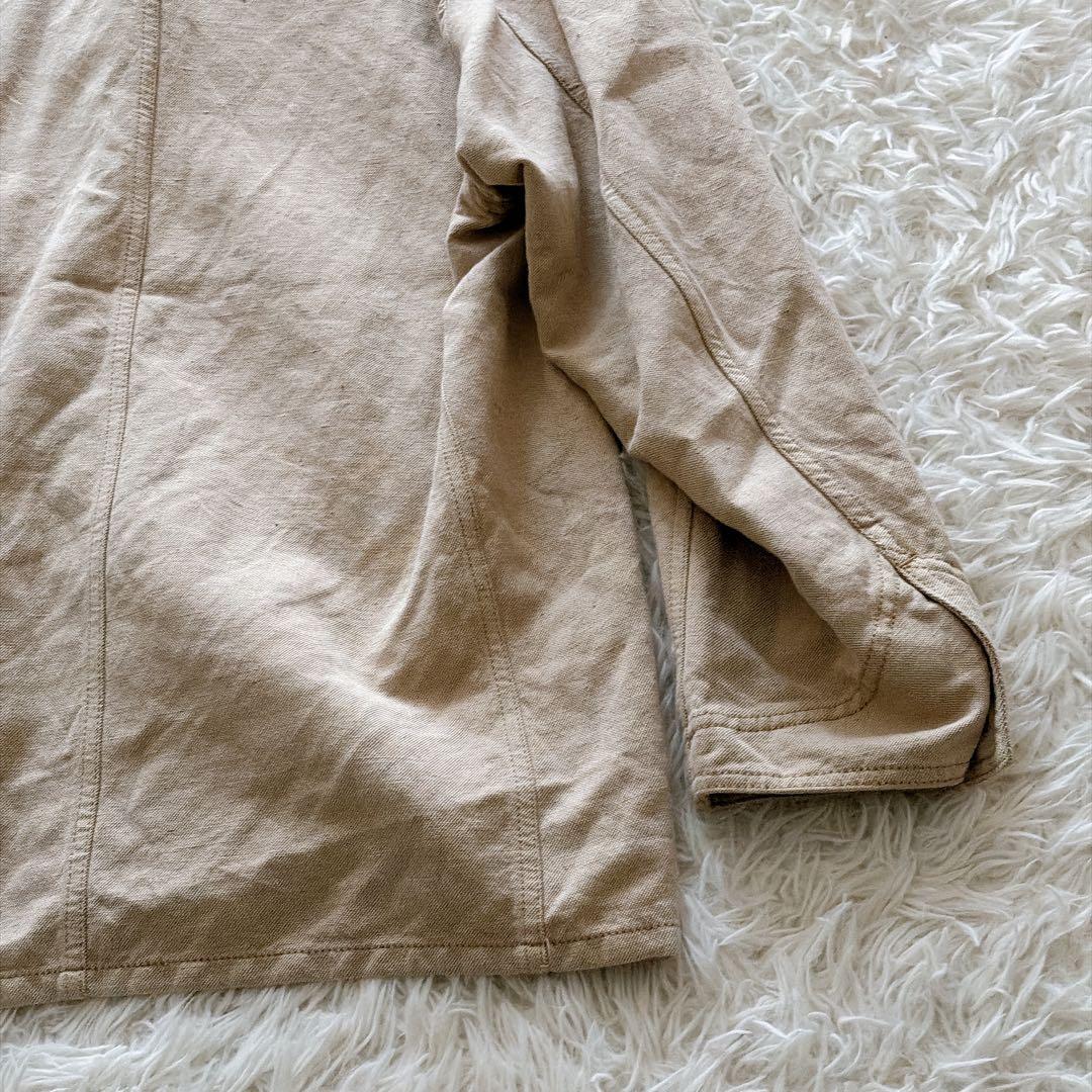 AUBERGE リネン混 カバーオール ワークジャケット 42サイズ ベージュ