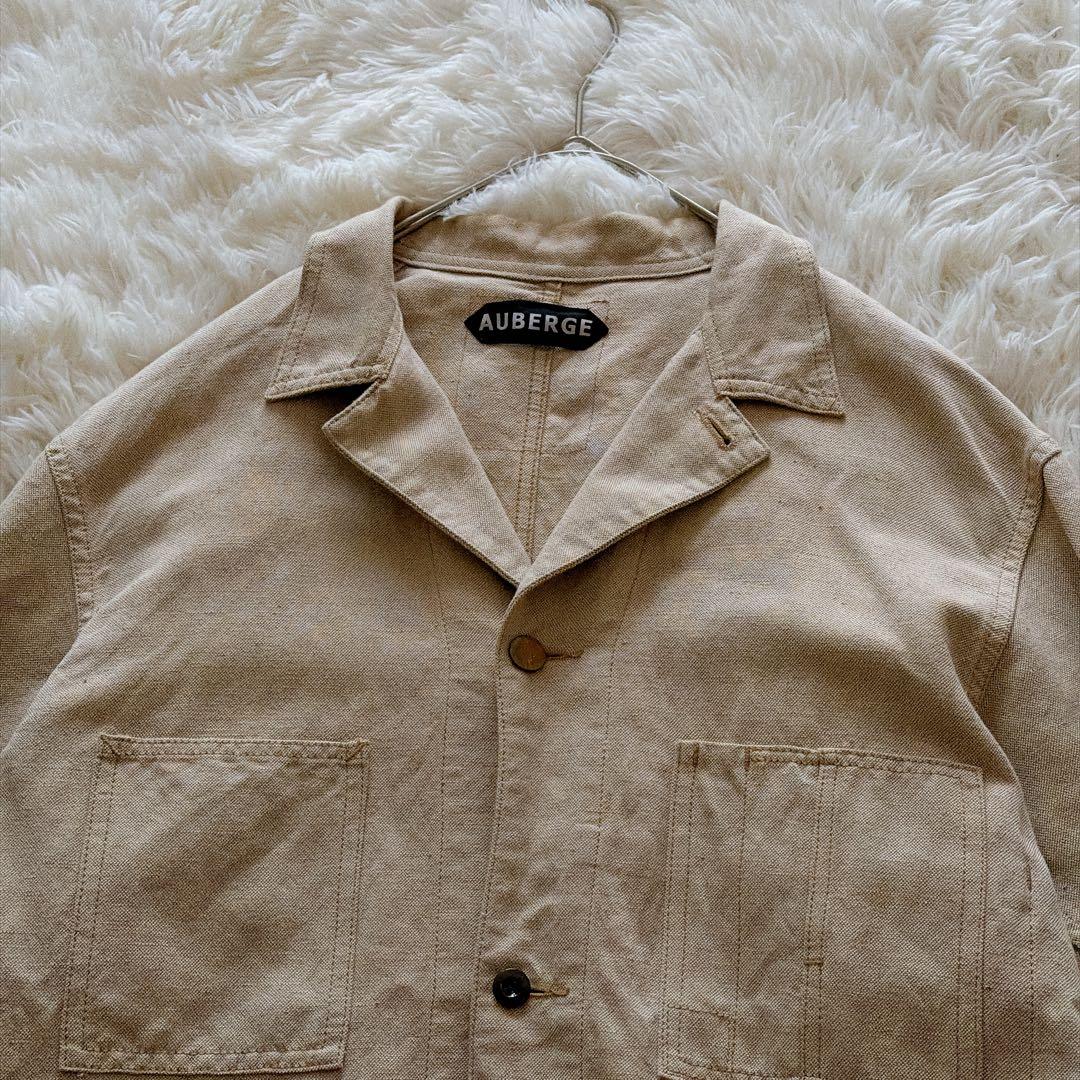 AUBERGE リネン混 カバーオール ワークジャケット 42サイズ ベージュ