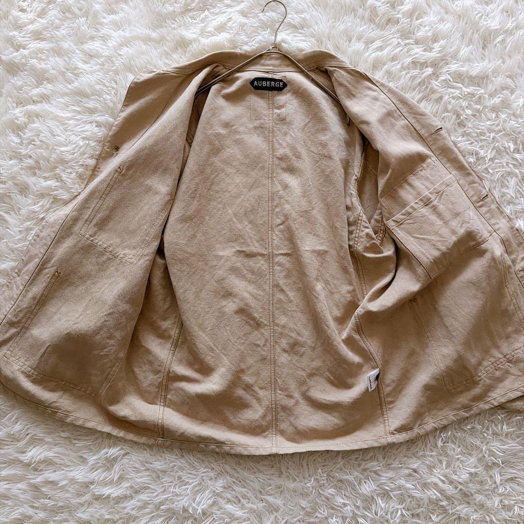 AUBERGE リネン混 カバーオール ワークジャケット 42サイズ ベージュ