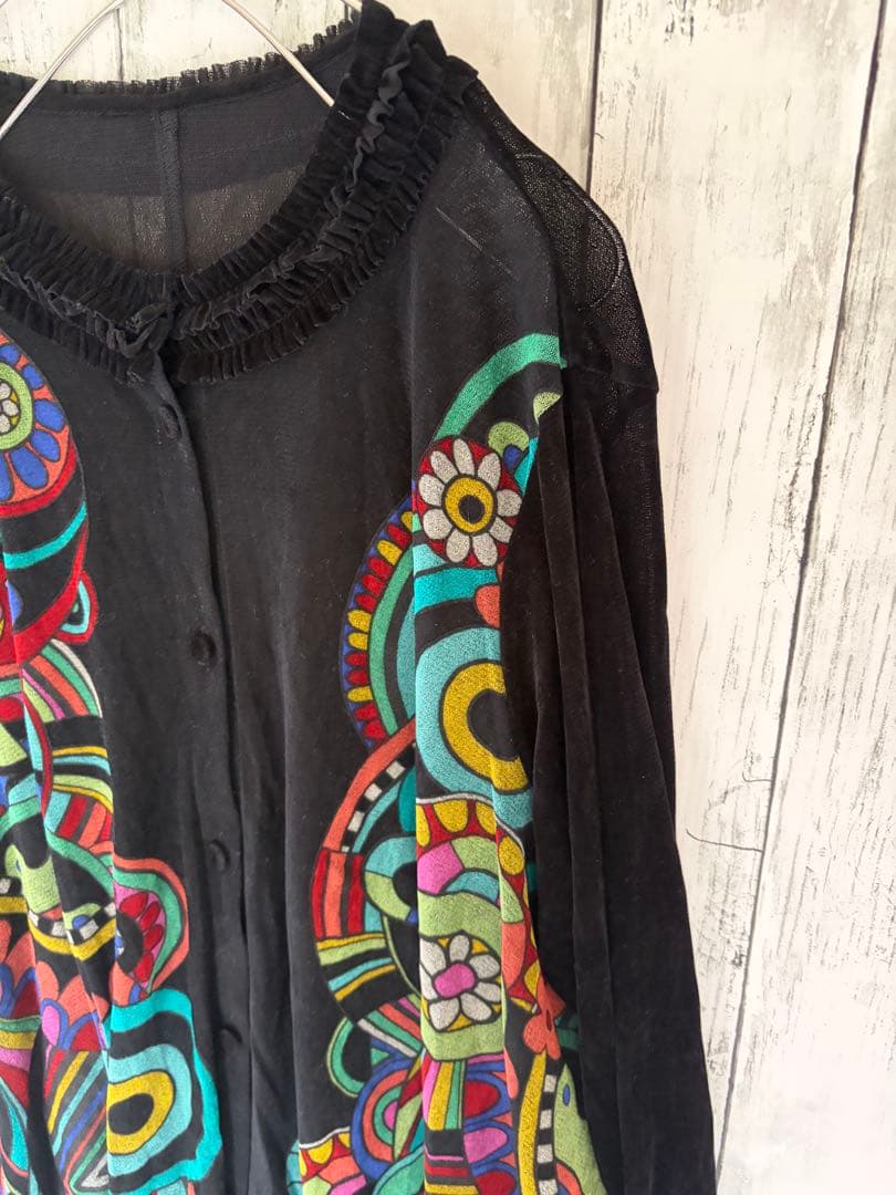 TOKUKOプルミエヴォル＊動物柄＊ワンピースチュニック　ベロア素材シアー