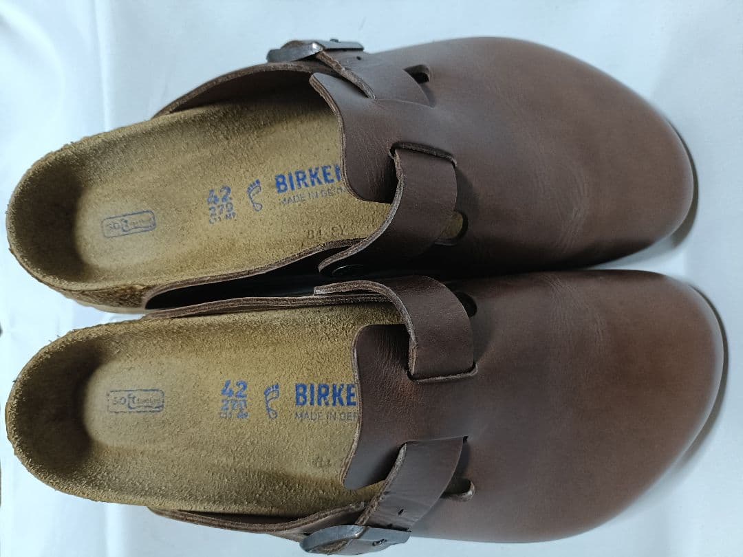 ビルケンシュトック ボストン ブラウン レザー サボサンダル 42