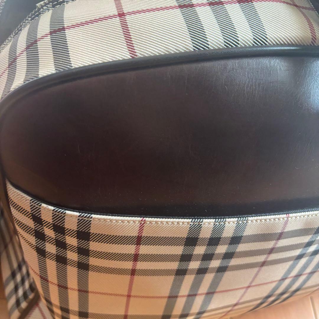 【美品・廃盤】バーバリー 2way ボストンバッグ ノバチェック ロゴプレート