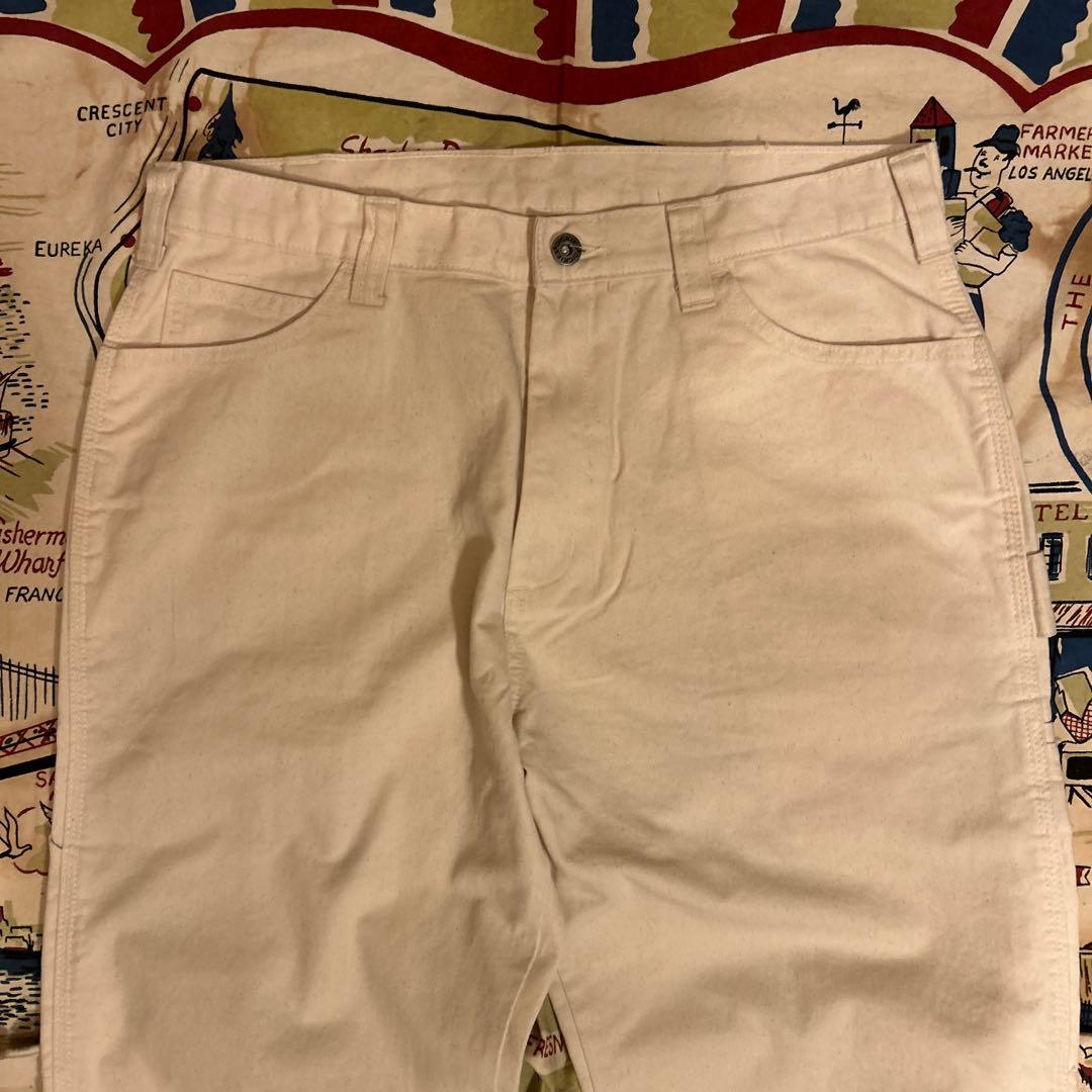 新品　Dickies 生成り　ホワイト　ペインターパンツ　34×32