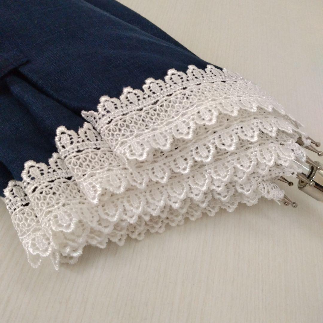 近沢レース ネイビー レース傘 47cm