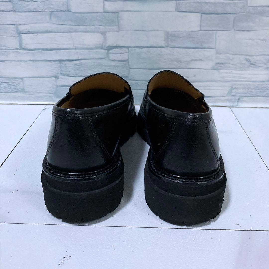 美品 パスクッチ 厚底ローファー 37 23.5 ボリュームソール レザー 黒