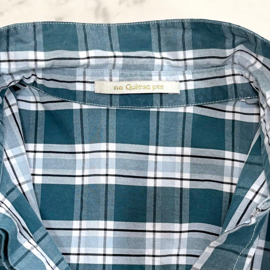 美品✨ヌキテパ　別注 チェック 刺繍 シャツワンピース　比翼　グリーン　完売品